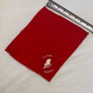 Vintage U.S. Navy Seabees Red Handkerchief